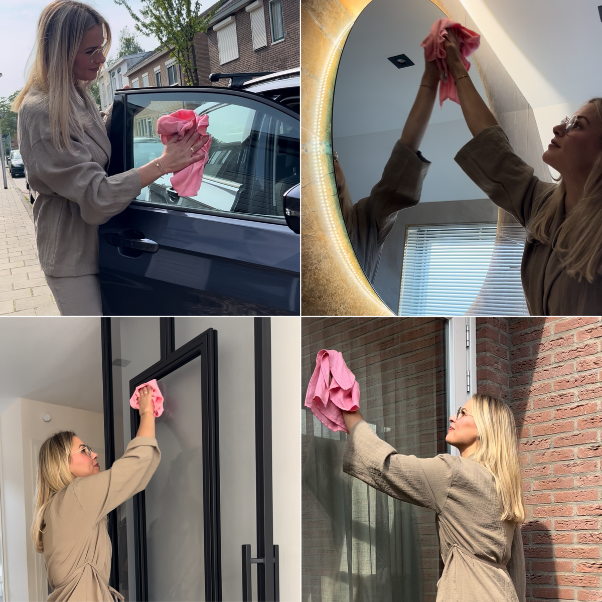 Wonderdoek op autoruit, spiegel, glazen deur en raam