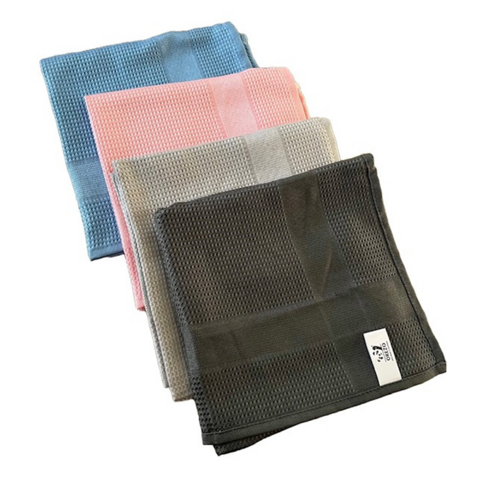 Orezo Wonderdoeken set van 4 in blauw, roze, grijs en zwart